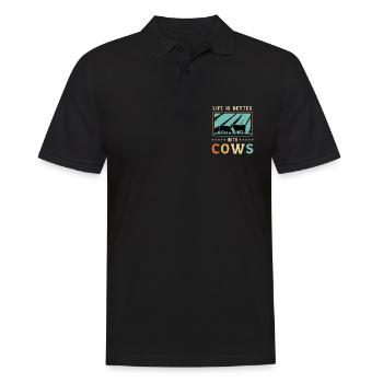 La vie des éleveurs de bétail est meilleure avec le bétail des vaches - Polo Homme - noir - Devant - Kai (181cm)