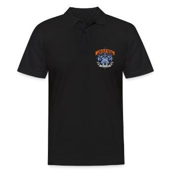La méditation est ma passion Méditer amoureux des gorilles - Polo Homme - noir - Devant - Kai (181cm)