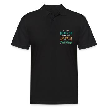 Thé sucré Enfilez vos bottes Buvez votre thé à bulles - Polo Homme - noir - Devant - Kai (181cm)
