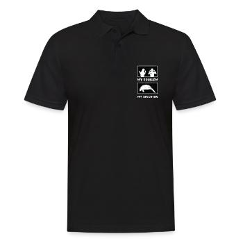 Dugong Lover Mon Problème Mon Pictogramme Papa Vache De Mer - Polo Homme - noir - Devant - Kai (181cm)