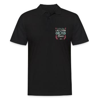 Amateur d’orchidées Une histoire courte Je suis un fier jardinier - Polo Homme - noir - Devant - Kai (181cm)