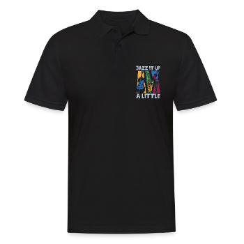 Musique Jazz Jazz It Up Un petit musicien de saxophone - Polo Homme - noir - Devant - Kai (181cm)