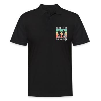 Swing Dance Jump Jive & Retro Dancing Swing Dancer - Men's Polo Shirt - black - Front - Kai (181cm)