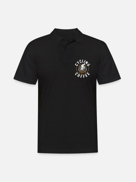 Cycling Before Coffee Mountain Biking Coffee Lover - Männer Poloshirt - Schwarz