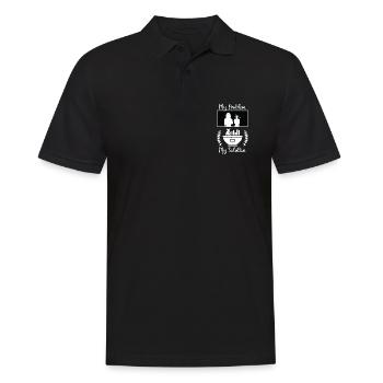 Fish And Chips Mon problème Mon pictogramme Maman Papa - Polo Homme - noir - Devant - Kai (181cm)