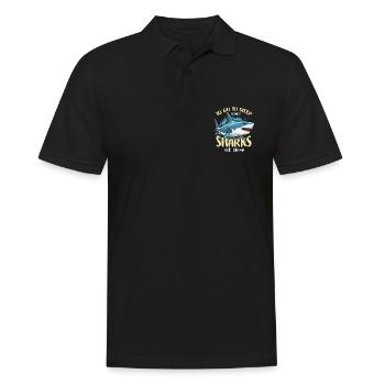 Chasse au requin pour s’endormir I Chasse aux fossiles - Polo Homme - noir - Devant - Kai (181cm)