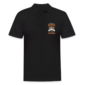 Water Rower Before Coffee Paddling Coffee Lover - Men's Polo Shirt - black - Front - Kai (181cm)