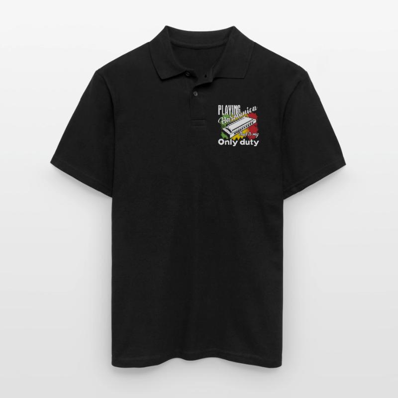 Harmonica Playing Harmonica Is My Duty Men's Polo Shirt