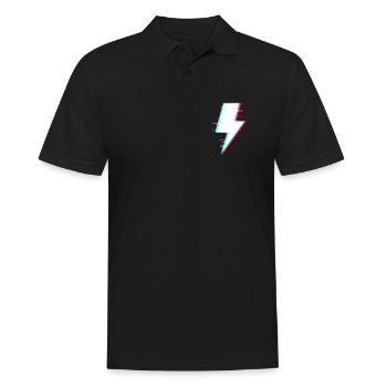 Lightning Style Retro Digital Lightning - Men's Polo Shirt - black - Front - Kai (181cm)