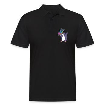 Seevogel Cool Süß Pinguin Tier Lustig Vogel - Männer Poloshirt - Schwarz - Vorne - Kai (181cm)