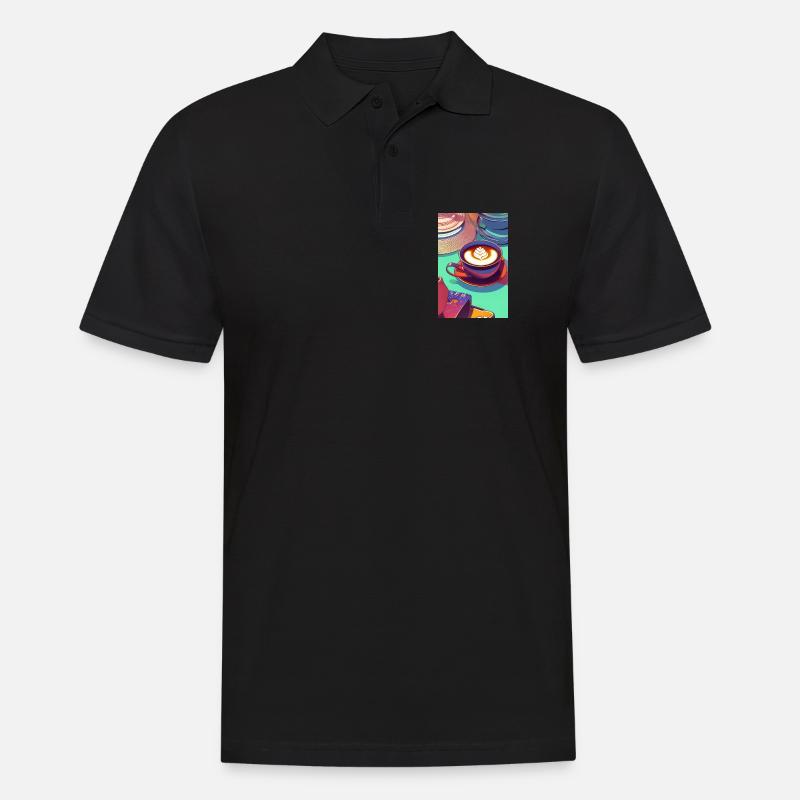 Kaffee, Kaffeebohnen - Männer Poloshirt - Schwarz