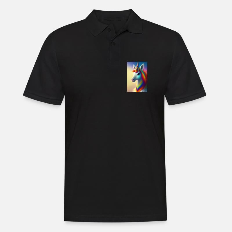 Einhorn - Männer Poloshirt - Schwarz