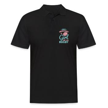 Joueuse de rugby filles - Polo Homme - noir - Devant - Kai (181cm)