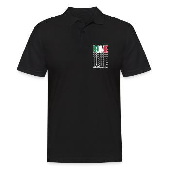 Rom Wortmarke Wiederholung - Männer Poloshirt - Schwarz - Vorne - Kai (181cm)
