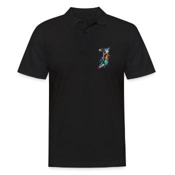 Volleyballspieler Streetart - Männer Poloshirt - Schwarz - Vorne - Kai (181cm)