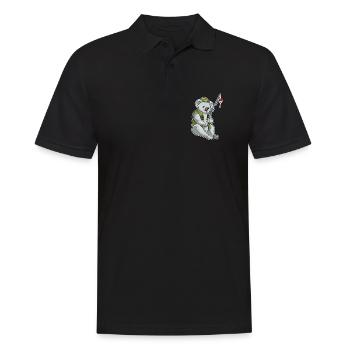 Pêche à la canne à pêche du pêcheur koala - Polo Homme - noir - Devant - Kai (181cm)