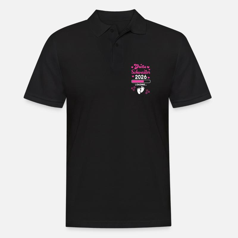 Große Schwester 2026 Loading - Männer Poloshirt - Schwarz