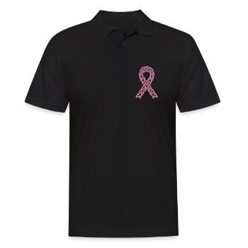 Rosa keltisches Antikrebs-Klebeband - Männer Poloshirt - Schwarz - Vorne - Kai (181cm)