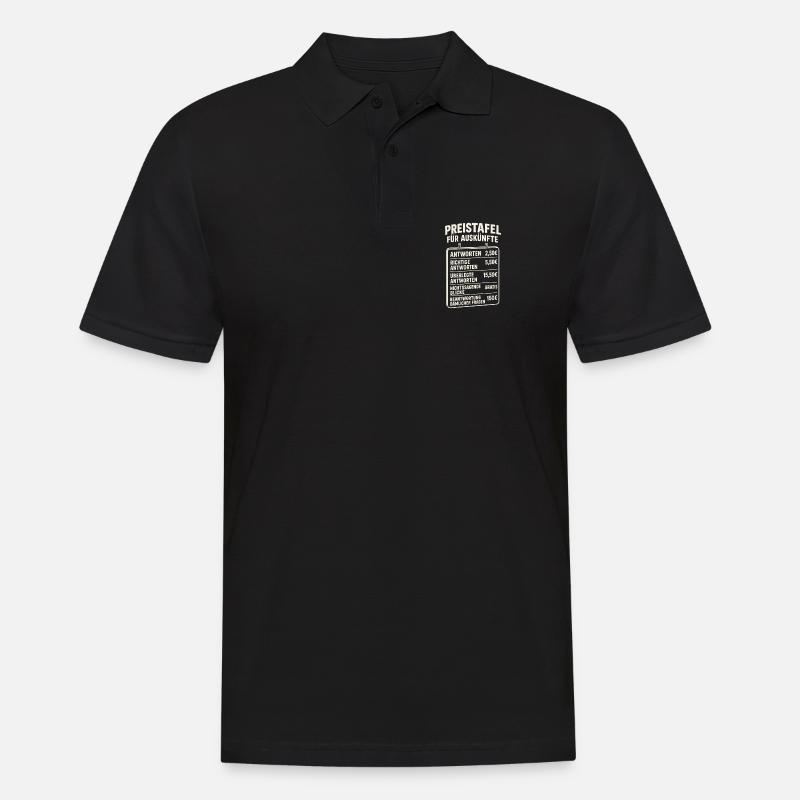 Liste de prix pour information - Polo Homme - noir