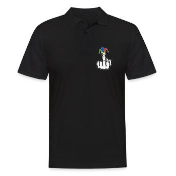 Mittelfinger Stingerfinger Karneval - Männer Poloshirt - Schwarz - Vorne - Kai (181cm)