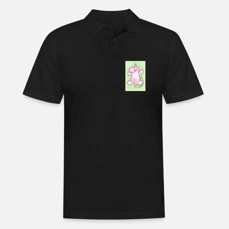 Das Einhorn - Männer Poloshirt - Schwarz