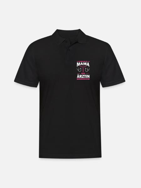 Mama und Ärztin - Männer Poloshirt - Schwarz
