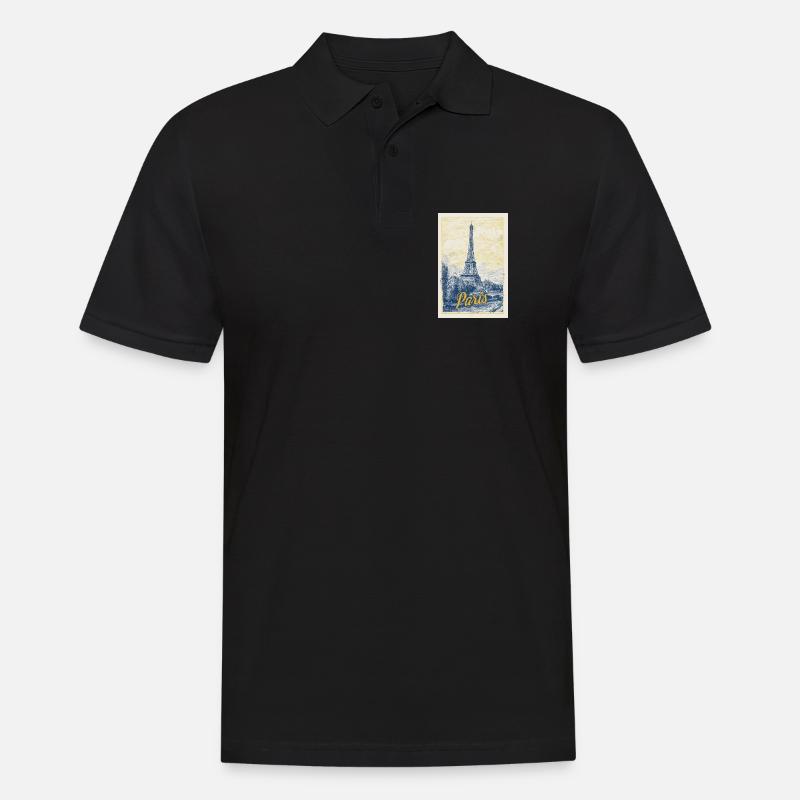 Plan directeur Paris Eiffel - Polo Homme - noir
