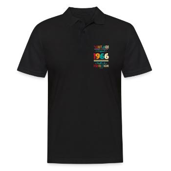 1966 – Vintage – Aged to perfection - Men's Polo Shirt - black - Front - Kai (181cm)
