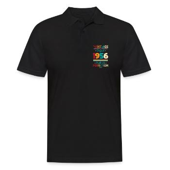 1956 – Vintage – Aged to perfection - Men's Polo Shirt - black - Front - Kai (181cm)