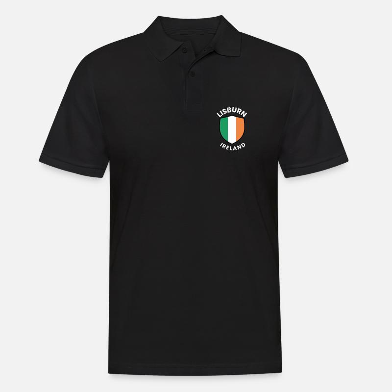 Lisburn Shield Irish Flag Tee - Männer Poloshirt - Schwarz