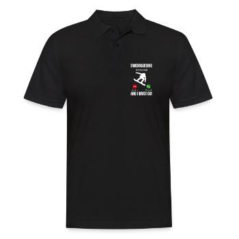 Snowboarden ruft und ich muss los. - Männer Poloshirt - Schwarz - Vorne - Kai (181cm)