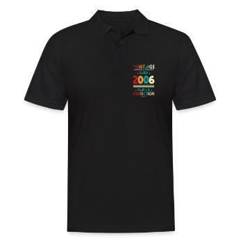 Anniversaire 20 ans - Vintage - Juillet 2006 - Polo Homme - noir - Devant - Kai (181cm)