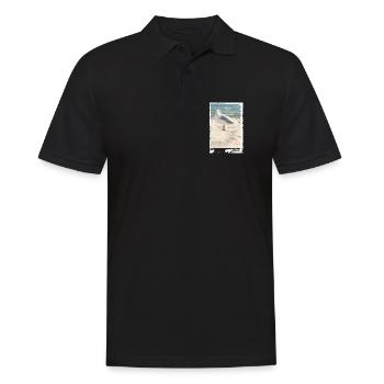 Photo d’oiseau échassier : mer du Nord, mouette, plage, mer Baltique - Polo Homme - noir - Devant - Kai (181cm)