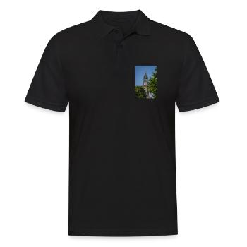 L’église Saint-Michel entre deux arbres - Polo Homme - noir - Devant - Kai (181cm)