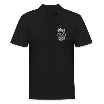 Fahrradbuchstaben Grunge-Fahrrad - Männer Poloshirt - Schwarz - Vorne - Kai (181cm)