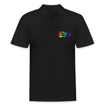 St Pauli Hamburg Regenbogen - Männer Poloshirt - Schwarz - Vorne - Kai (181cm)