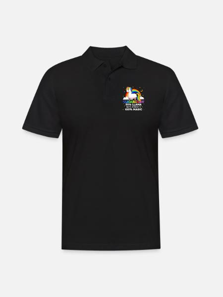 Lama Lustiges Einhorn-Lama - Männer Poloshirt - Schwarz