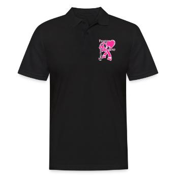 Infirmière en oncologie Peace Love Infirmière en oncologie - Polo Homme - noir - Devant - Kai (181cm)