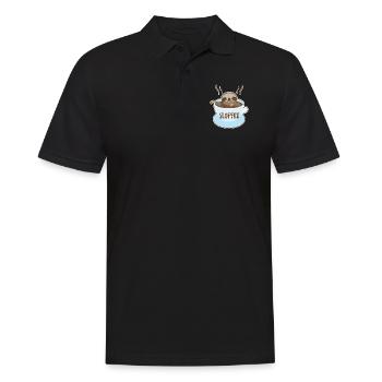 Sloth With Coffee - Men's Polo Shirt - black - Front - Kai (181cm)