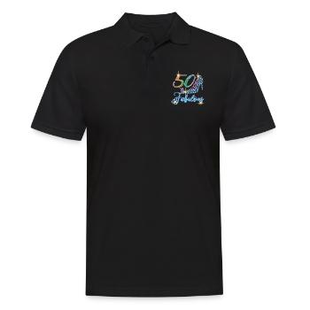 50. Geburtstag - 50 & Fabulous Turning Fifty Bday - Männer Poloshirt - Schwarz - Vorne - Kai (181cm)