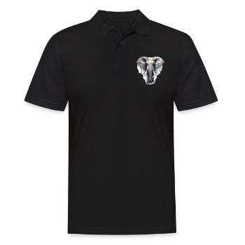 Elefant - Männer Poloshirt - Schwarz - Vorne - Kai (181cm)