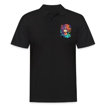 Anime Girl - Polo Homme - noir - Devant - Kai (181cm)