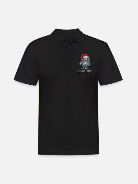 Weihnachtsmann Marry Christmas - Männer Poloshirt - Schwarz