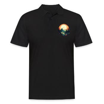 Landschaft - Männer Poloshirt - Schwarz - Vorne - Kai (181cm)