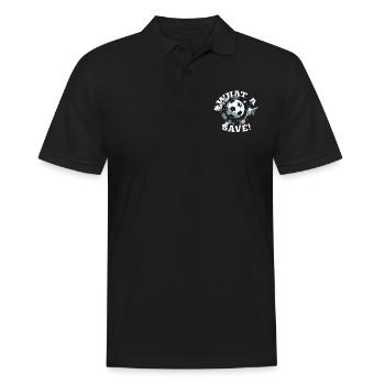 Fußball ball - What a Save! - Männer Poloshirt - Schwarz - Vorne - Kai (181cm)