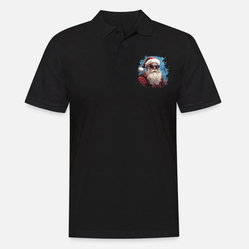 Weihnachtsmann - Illustration - Männer Poloshirt - Schwarz