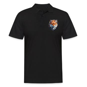 Fuchs - Illustration - Männer Poloshirt - Schwarz - Vorne - Kai (181cm)