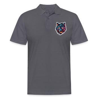 Wolf - Illustration - Männer Poloshirt - Anthrazit - Vorne - Nico (186cm)