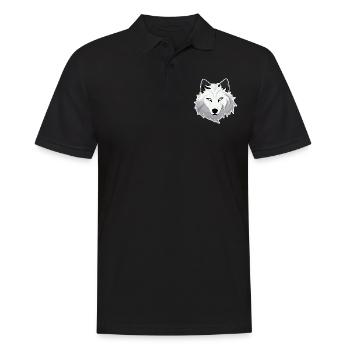 Wolf - Illustration - Männer Poloshirt - Schwarz - Vorne - Kai (181cm)