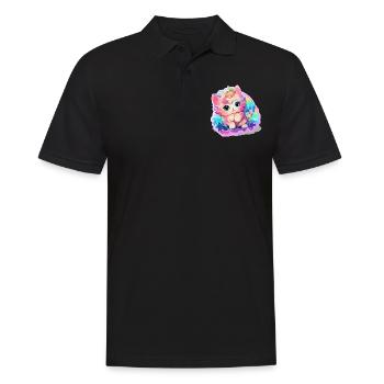 Chat - illustration - Polo Homme - noir - Devant - Kai (181cm)